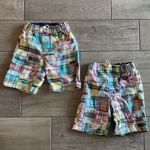 Boys Gap Plaid/Madras Swim Trunk/Shorts Swimsuit Twin - Set of 2